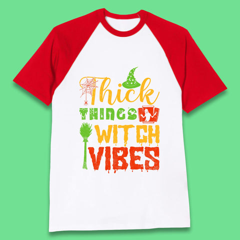 Thick Things Witch Vibes Halloween Magic Spooky Witches Witchcraft Baseball T Shirt