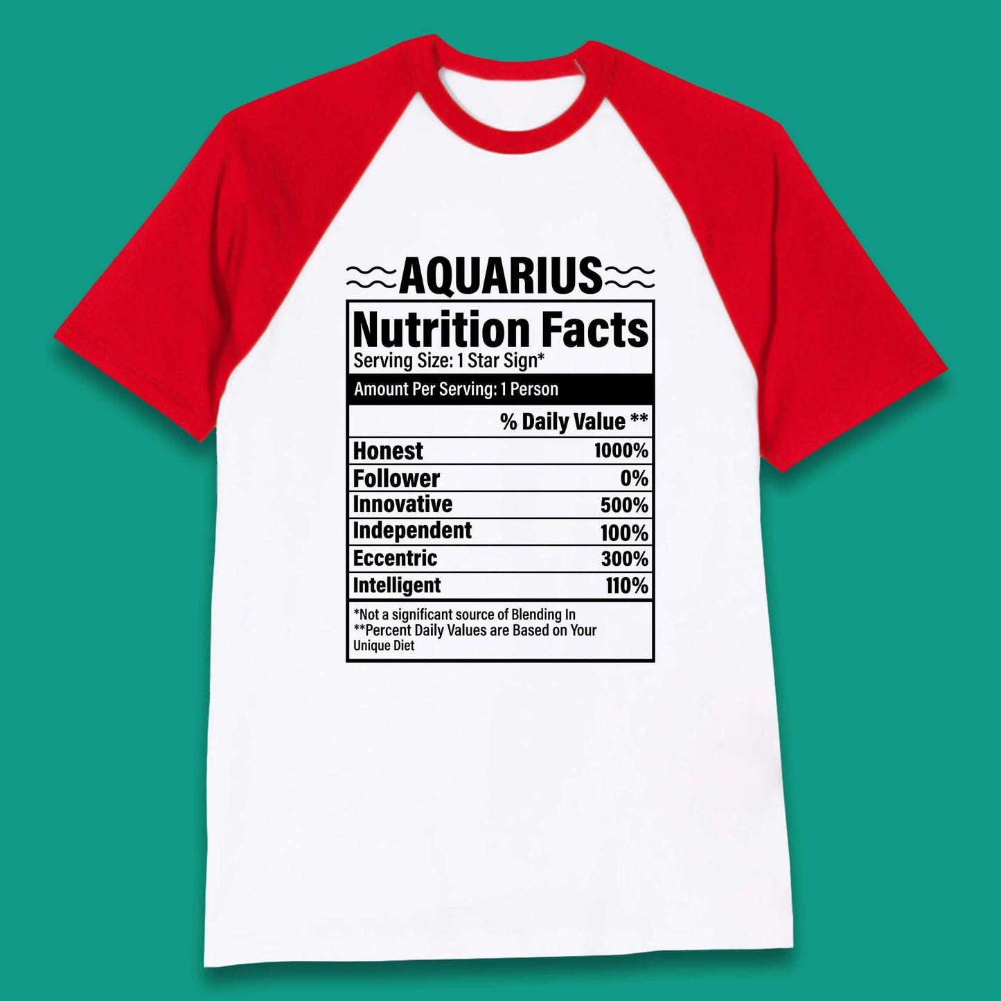 Aquarius Nutrition Facts Baseball T-Shirt