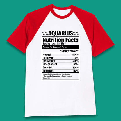Aquarius Nutrition Facts Baseball T-Shirt