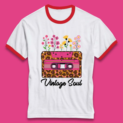 Vintage Soul Western Floral Cassette Tape Retro Wildflower Music Mixtape 80’s 90's Country Music Nostalgia Ringer T Shirt