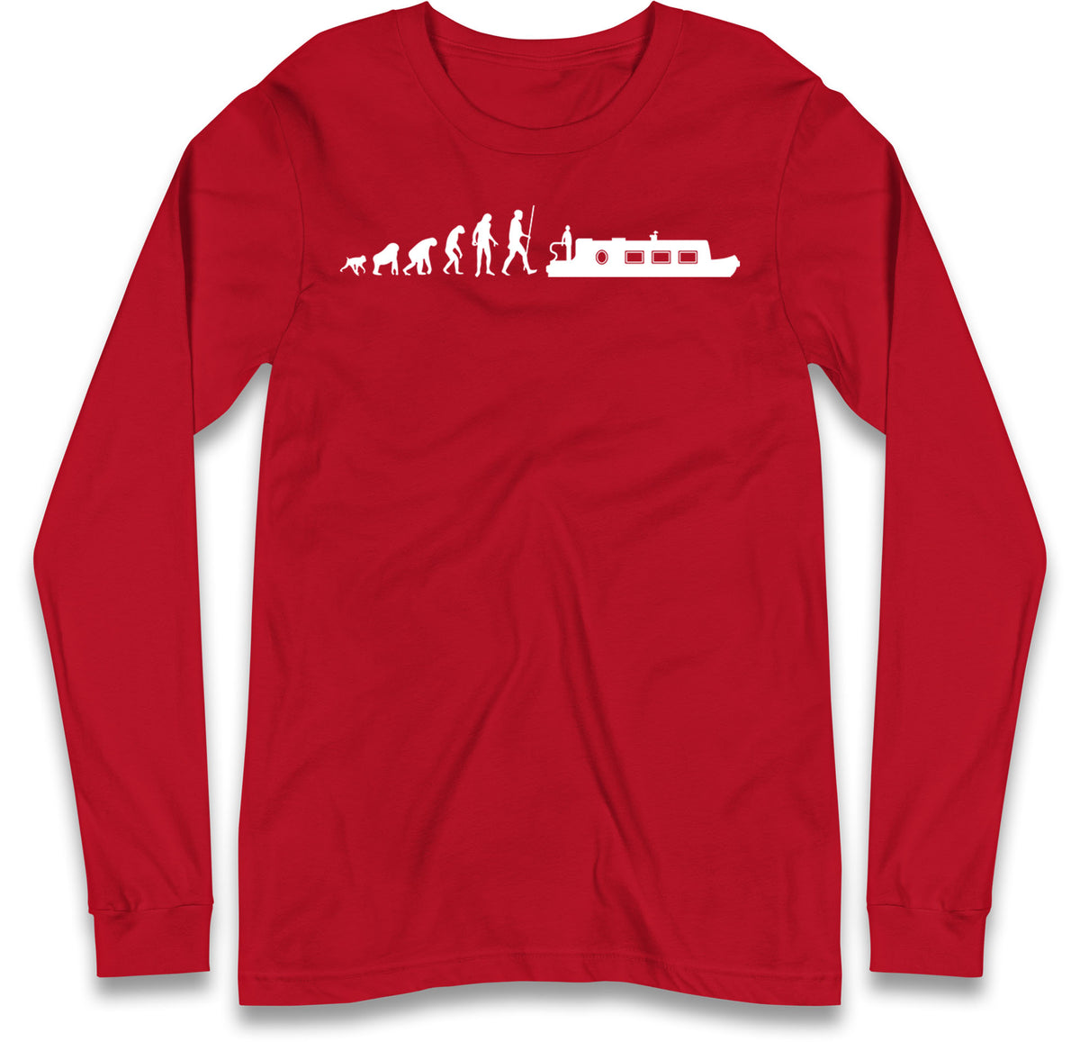 Human Evolution Canal boat Long Sleeve T Shirt