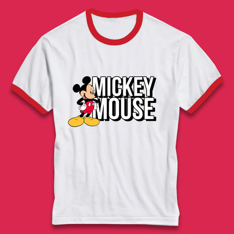 Disney Mickey Mouse Cartoon Character Disneyland Walt Disney Vacation Trip Disney World Ringer T Shirt
