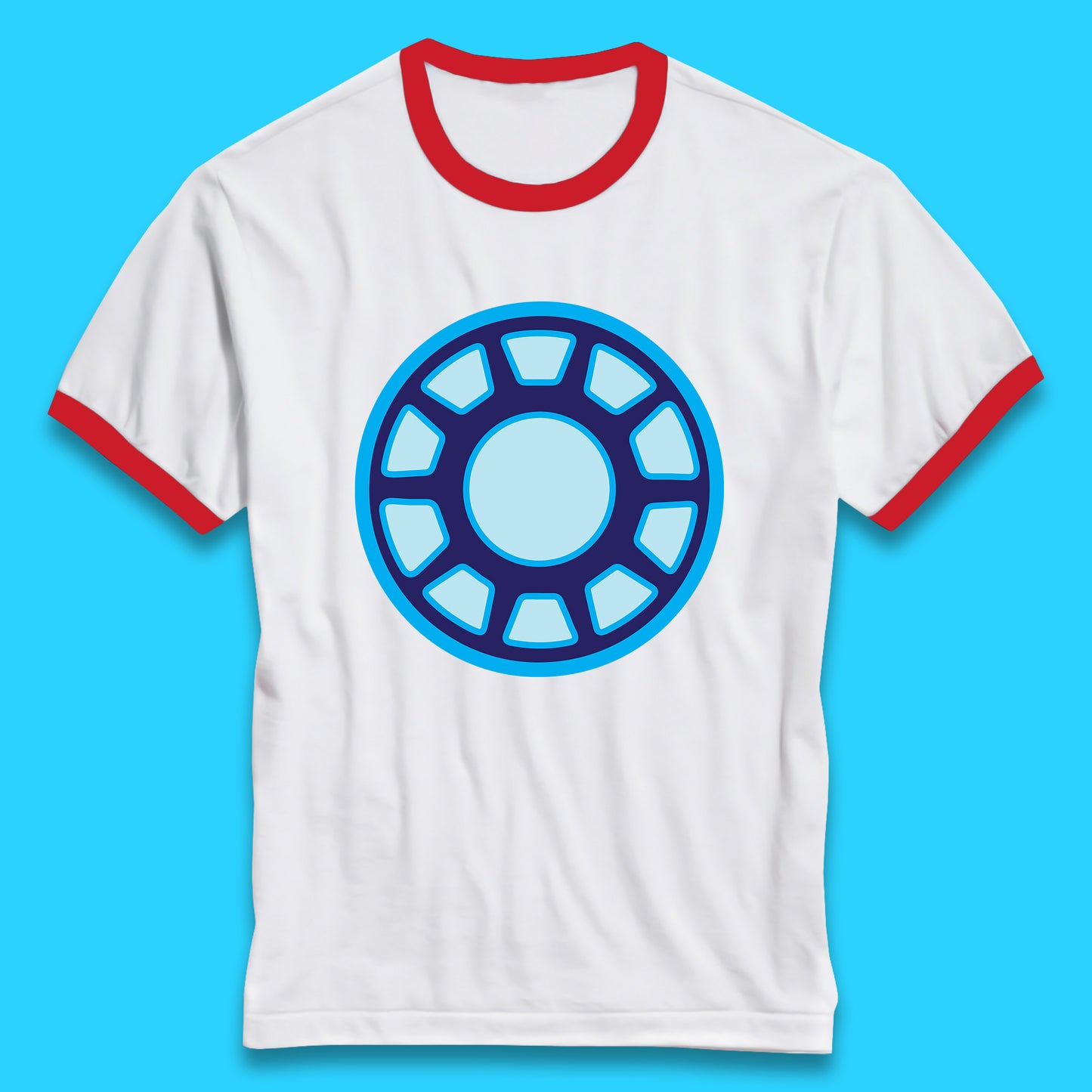 Iron Man Logo Superhero Iron Man ARC Reactor Hook Loop Tactics Morale Tony Stark Avengers Movie Ringer T Shirt