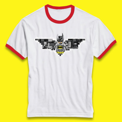 The Lego Batman Movie Superhero Building Bricks Block DC Comics Batman Master Builder Comic Book Character Ringer T Shirt