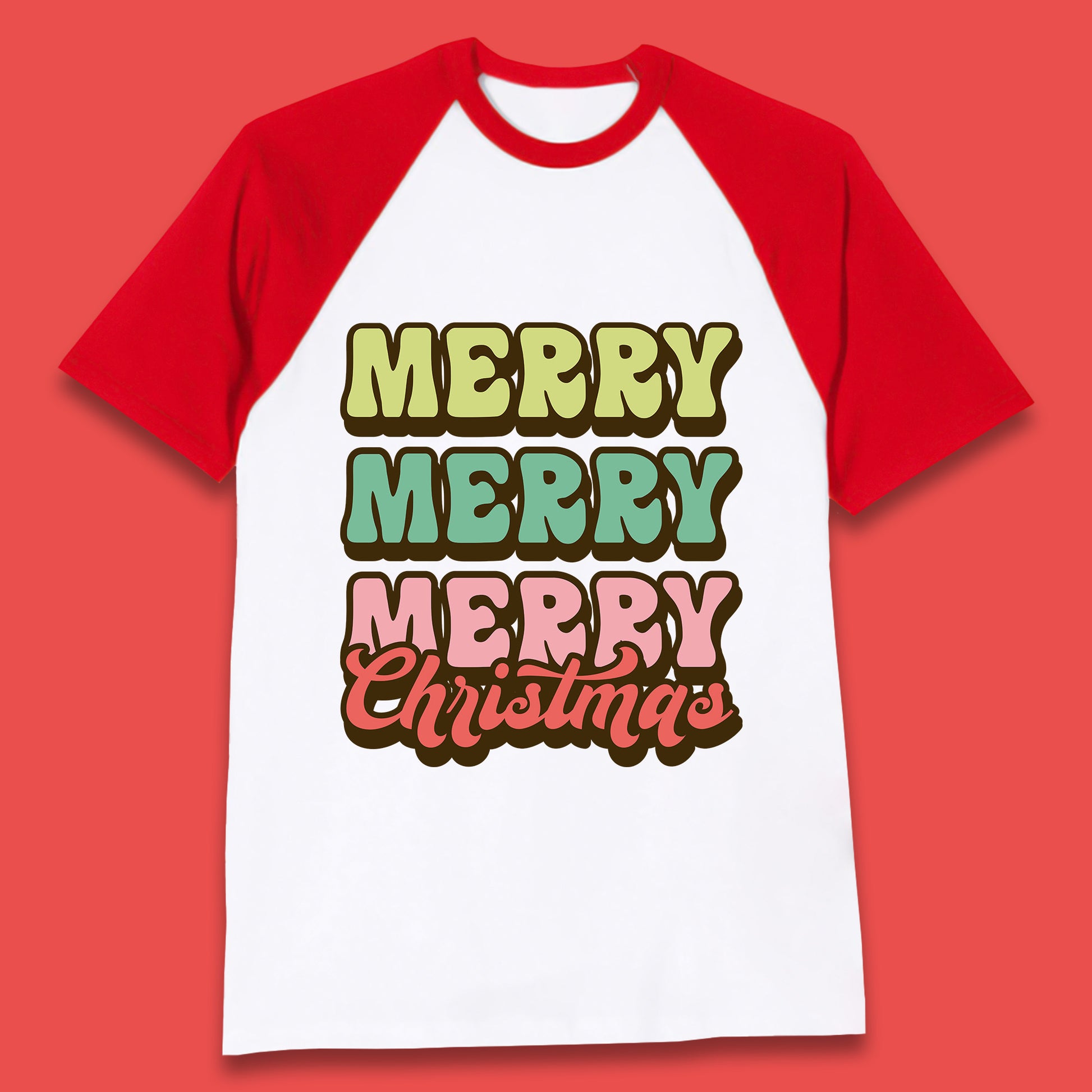 merry merry merry christmas baseball t shirt