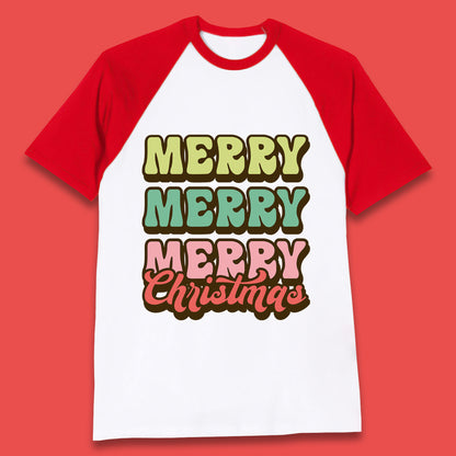 merry merry merry christmas baseball t shirt