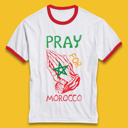 Pray For Morocco Stand With Morocco Support Morocco Stay Strong Morocco Earthquake Ringer T Shirt