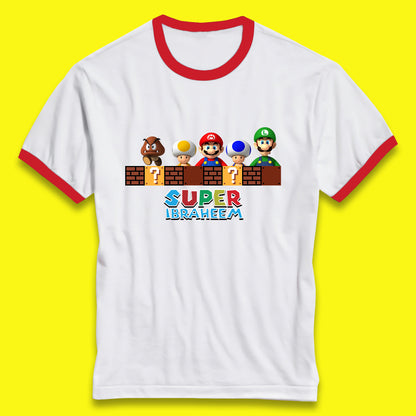 Personalised Super Mario Game Series Your Name Mario Bros Luigi Toad Mega Goomba Mario Ringer T Shirt