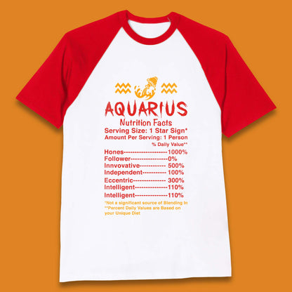Aquarius Nutrition Facts Baseball T-Shirt