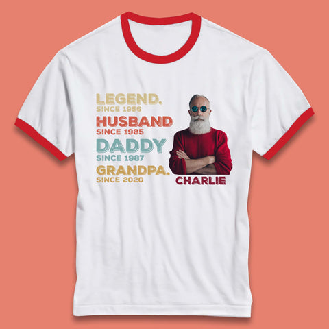 Personalised Legend Husband Daddy Grandpa Ringer T-Shirt