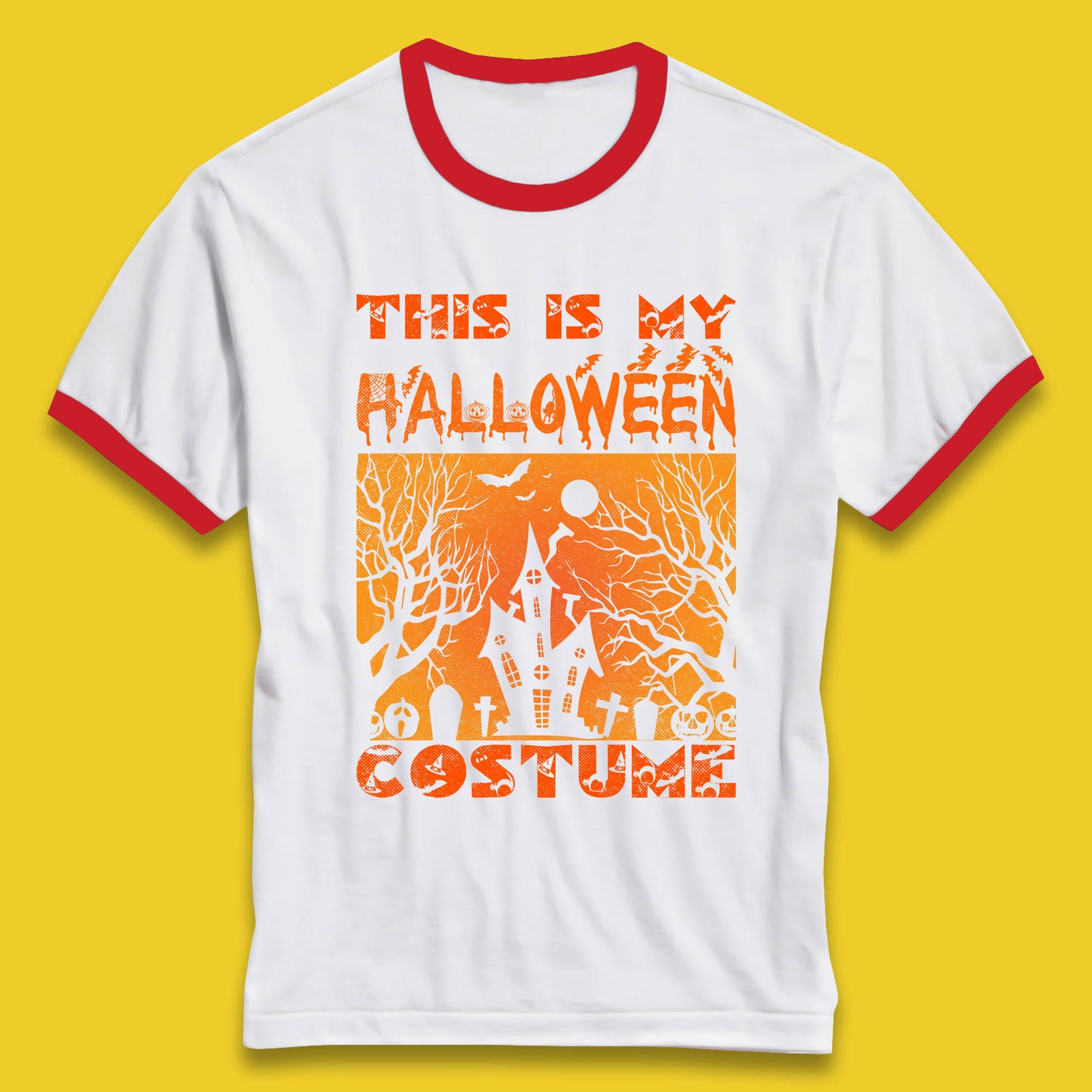 This Is My Halloween Costume Horror Scary Haunted House Spooky Season Ringer T Shirt