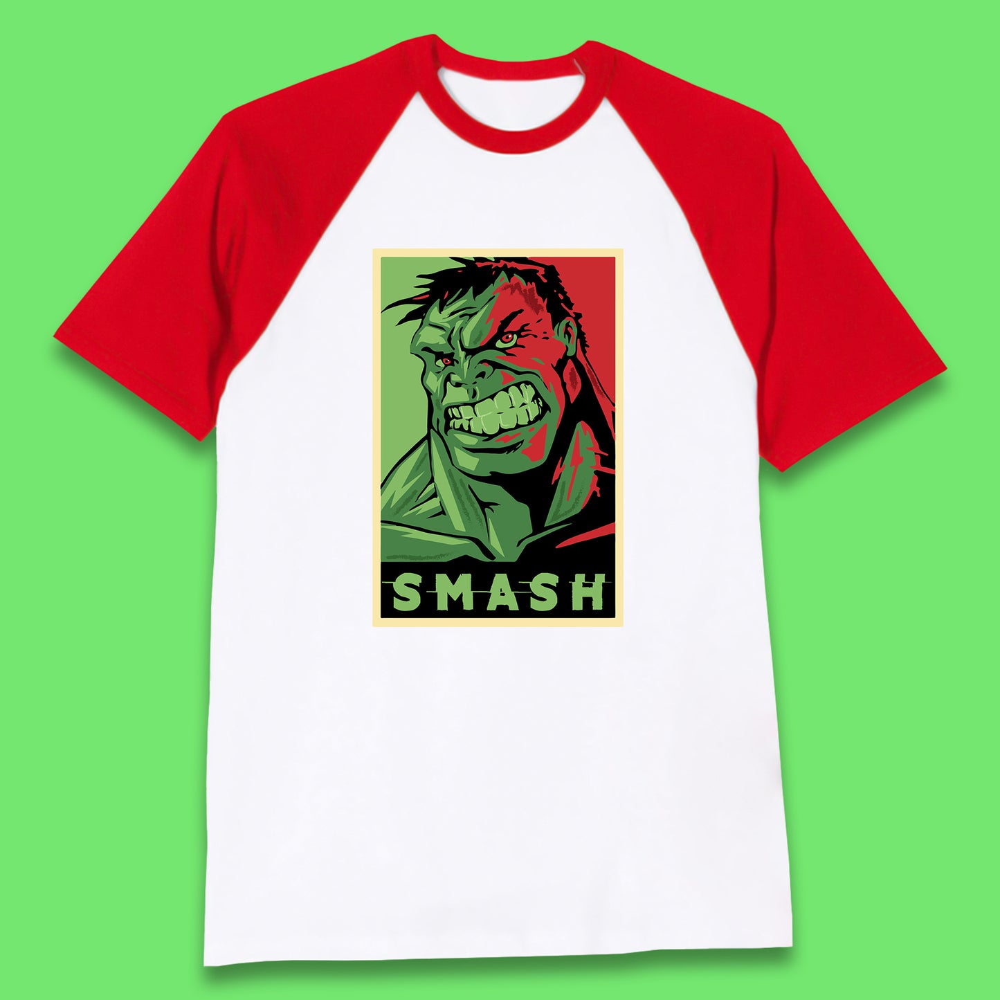 Marvels Avengers The Incredible Hulk Angry Face Smash Hulk Giant Man Hulk Superhero Movie Character Baseball T Shirt