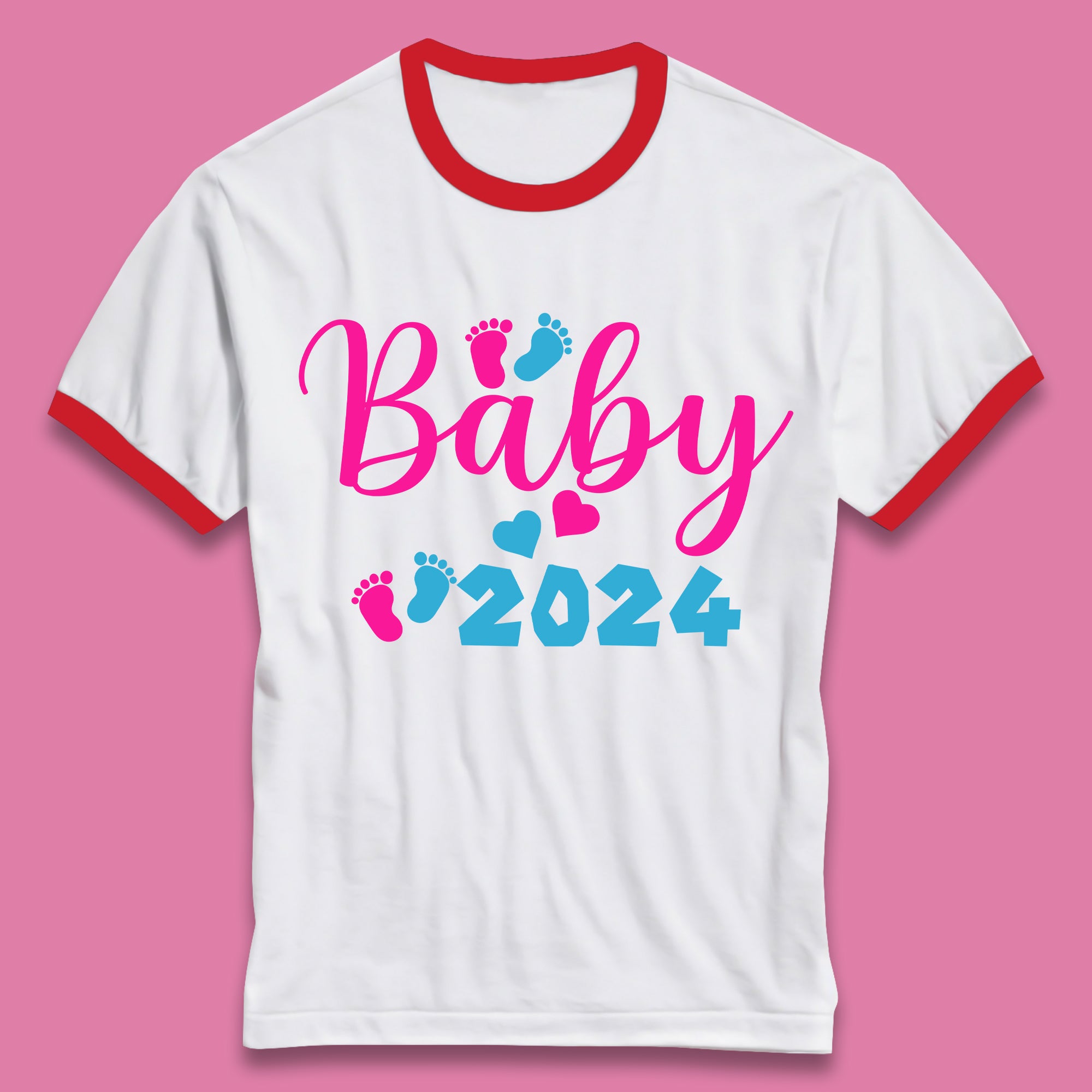 Baby 2024 Pregnancy Announcement Ringer T-Shirt