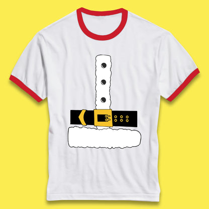 christmas santa claus costume ringer t shirt