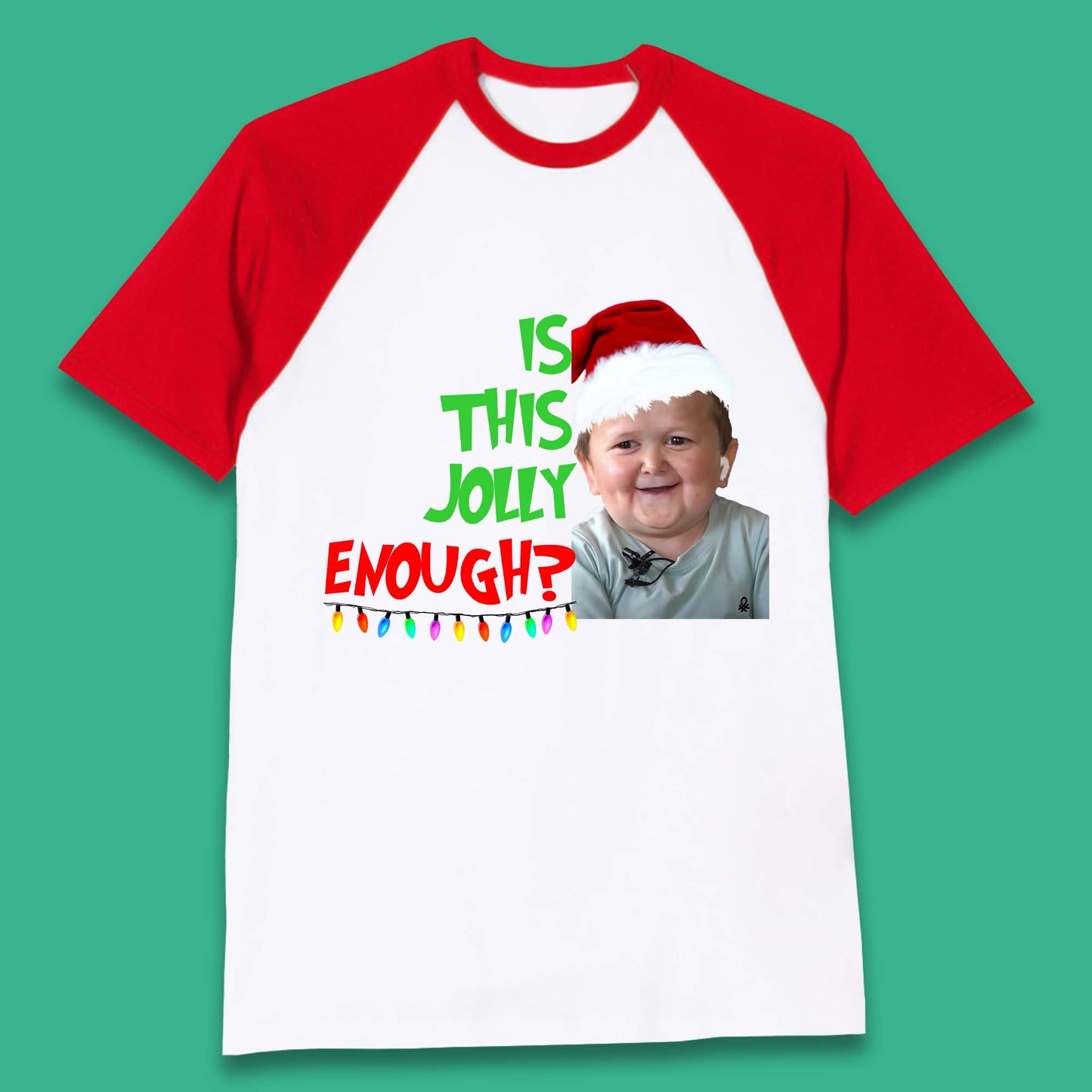 Jolly Enough Hasbulla Christmas Baseball T-Shirt