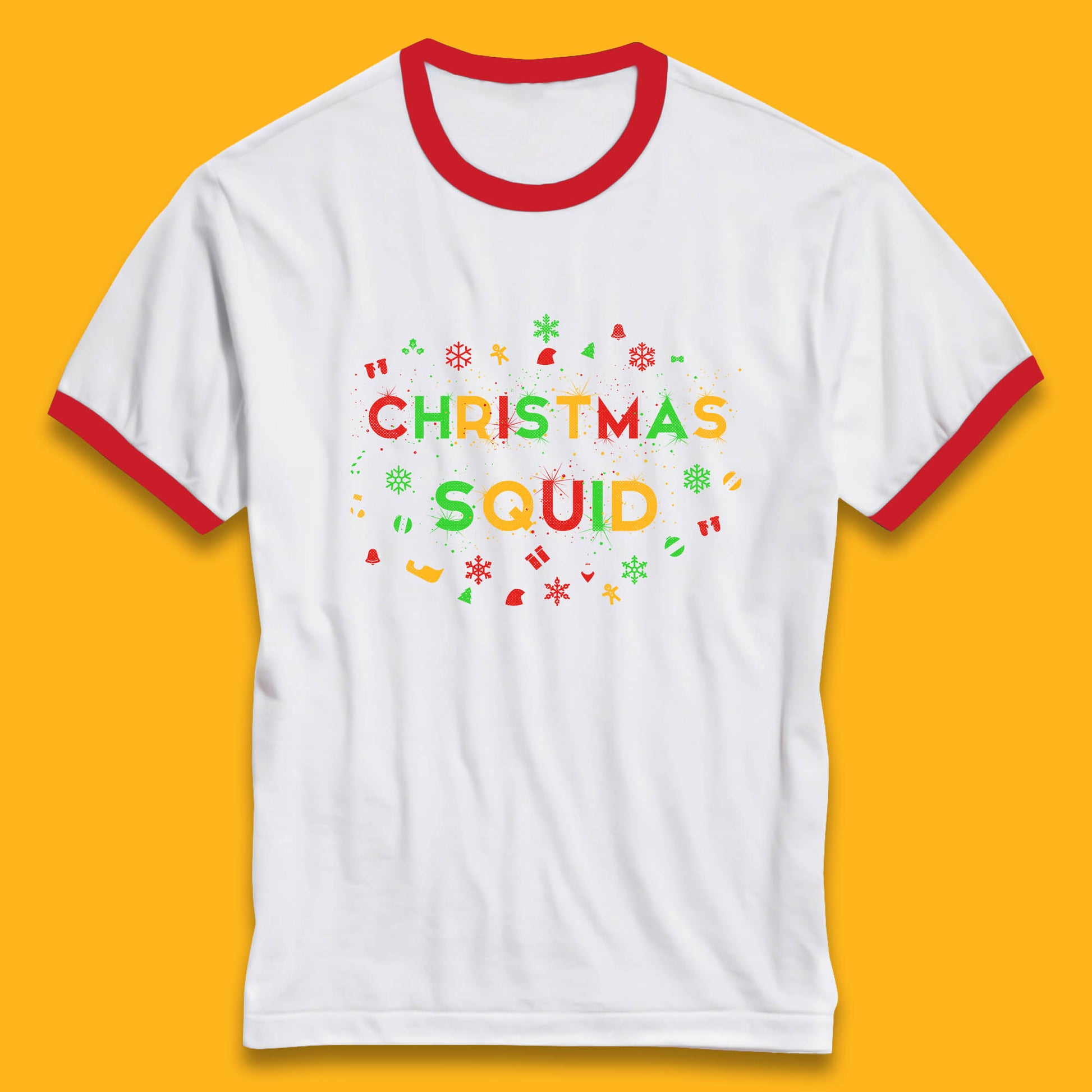 christmas squad matching ringer t shirt