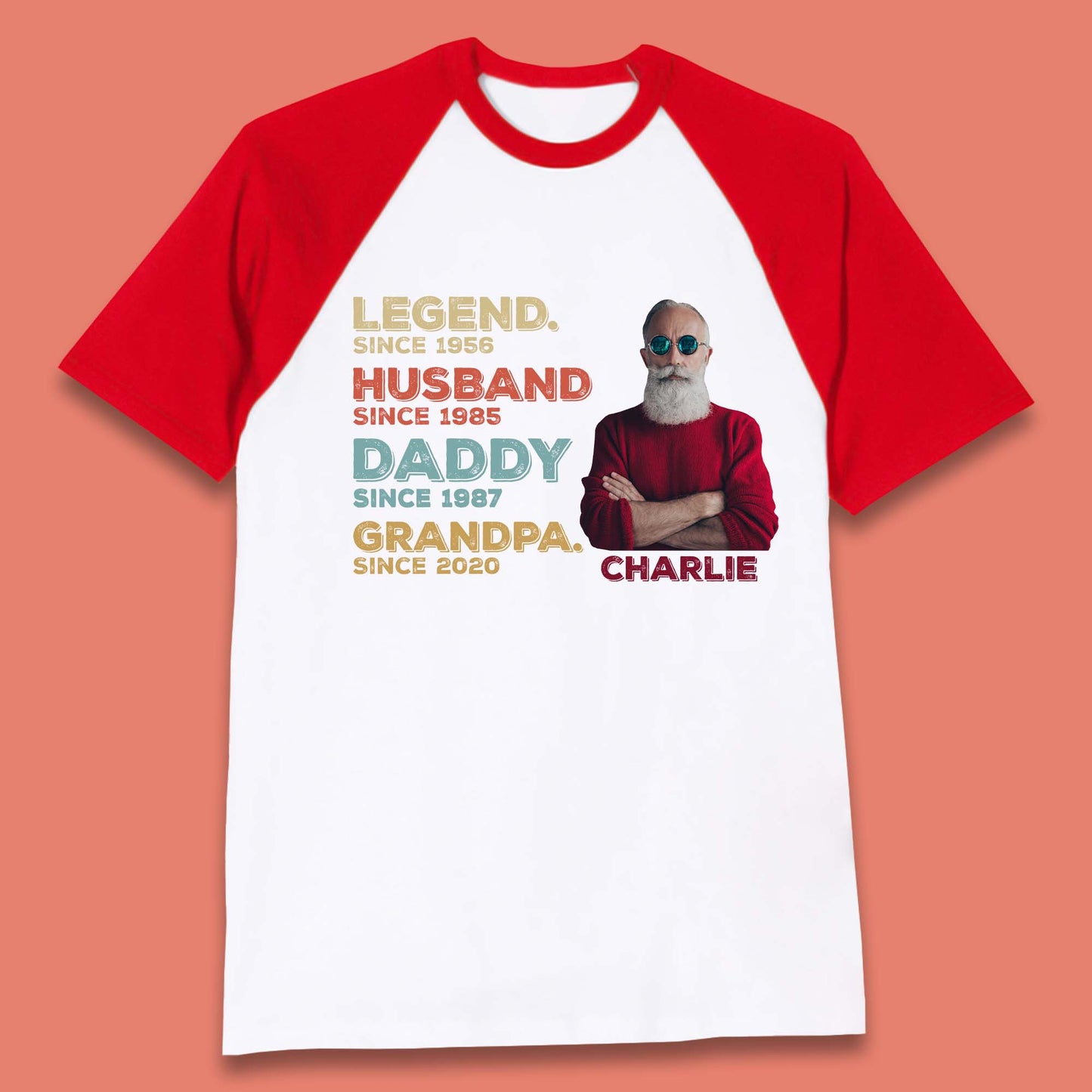 Personalised Legend Husband Daddy Grandpa Baseball T-Shirt