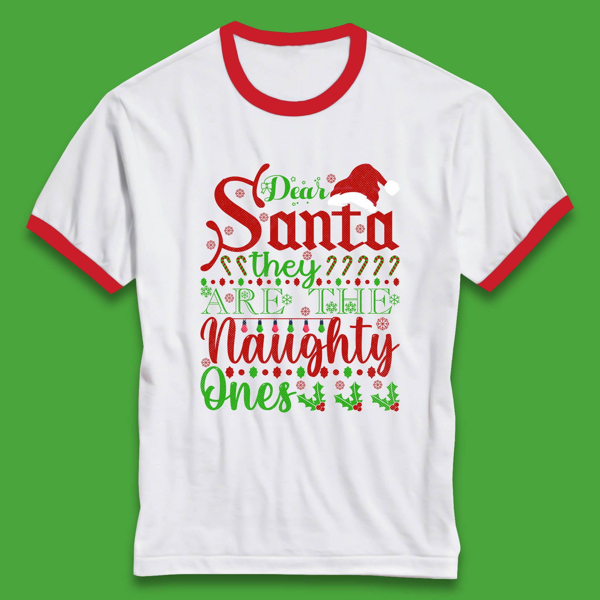 dear santa christmas ringer t shirt