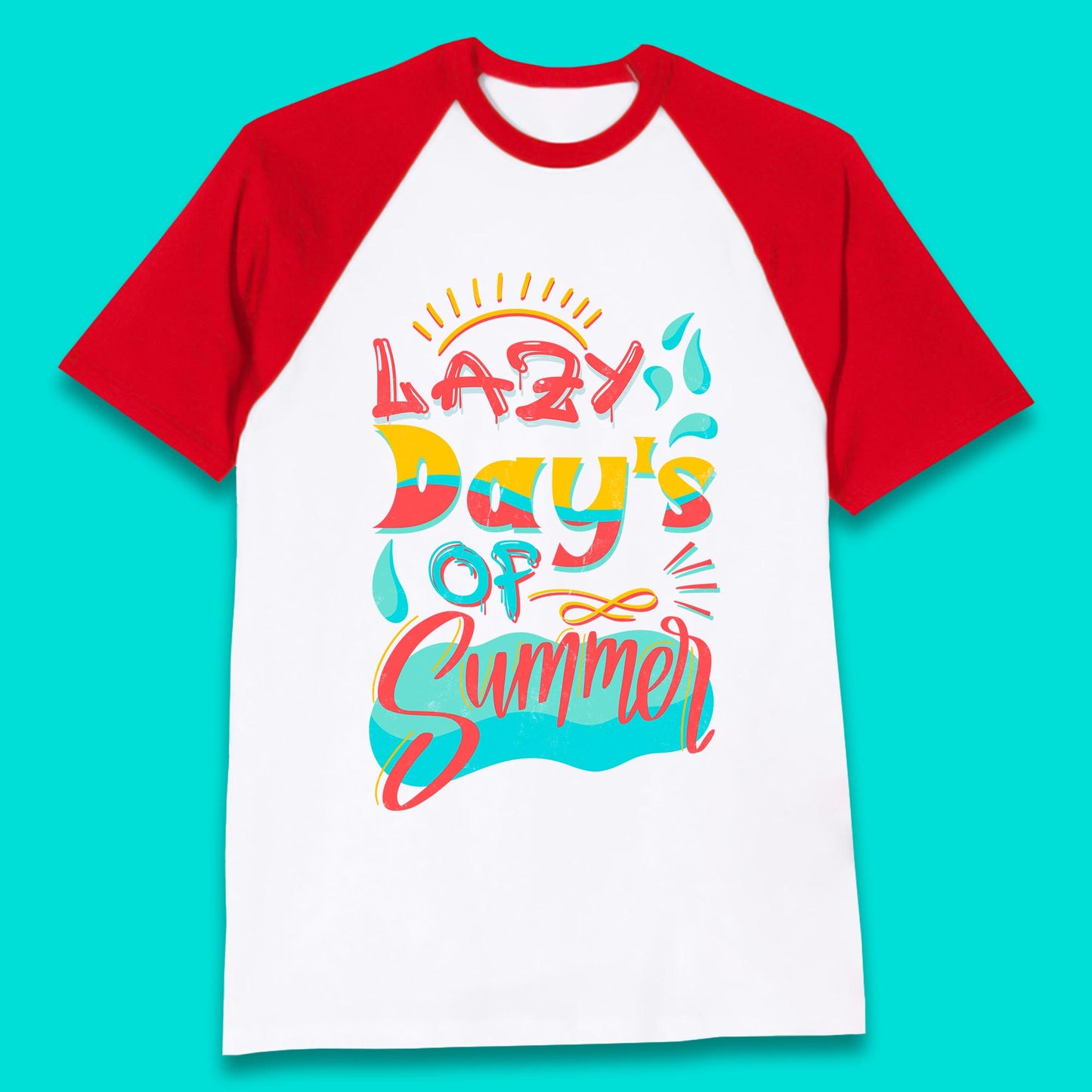 Lazy Days Of Summer Vintage Retro Sunset Surfer Beach Holiday Trip Baseball T Shirt