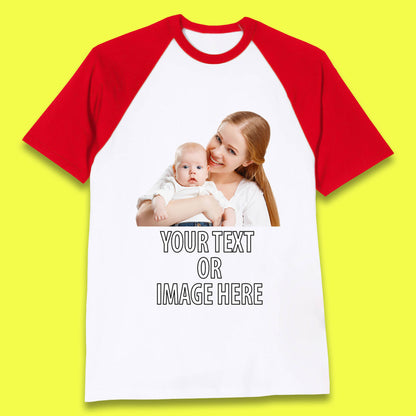 Personalized Custom Text Or Image Here, Custom Photo, Custom Business Logo, Add Your Own Text Customizable Baseball T Shirt