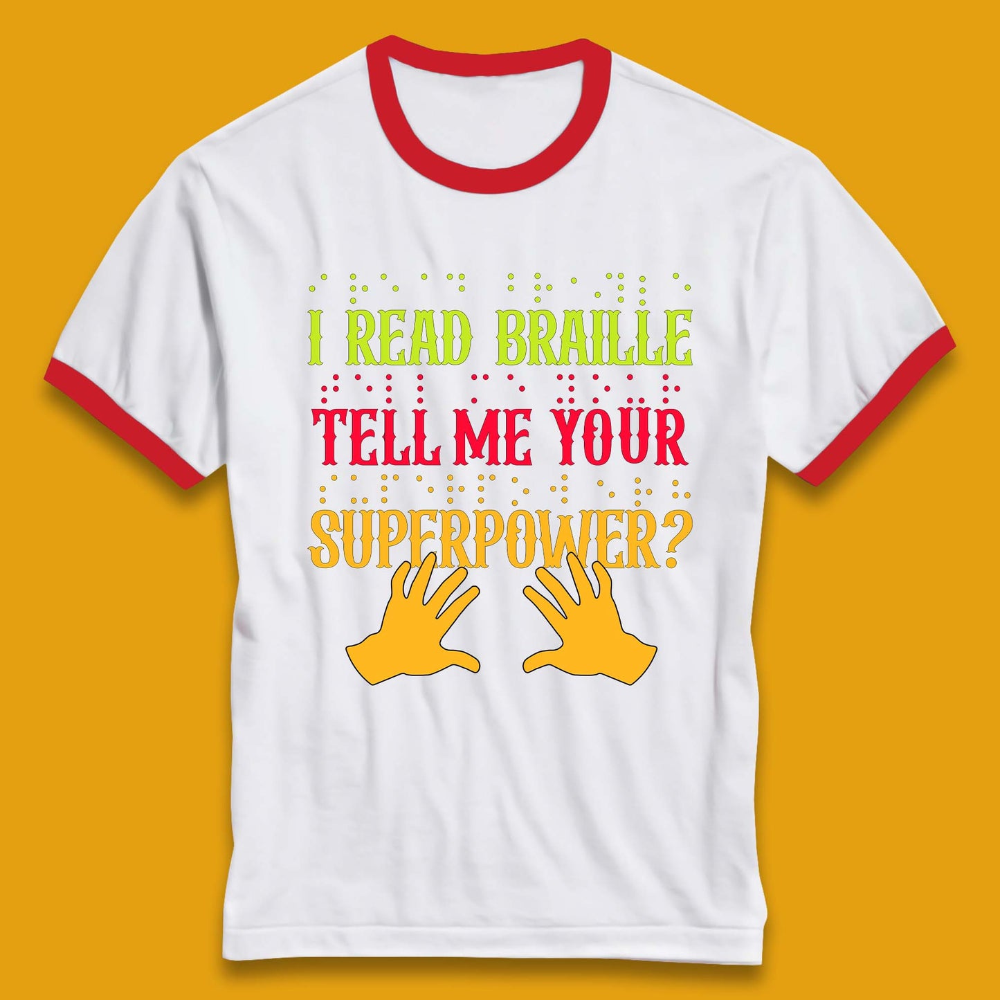Braille Superpower Ringer T-Shirt