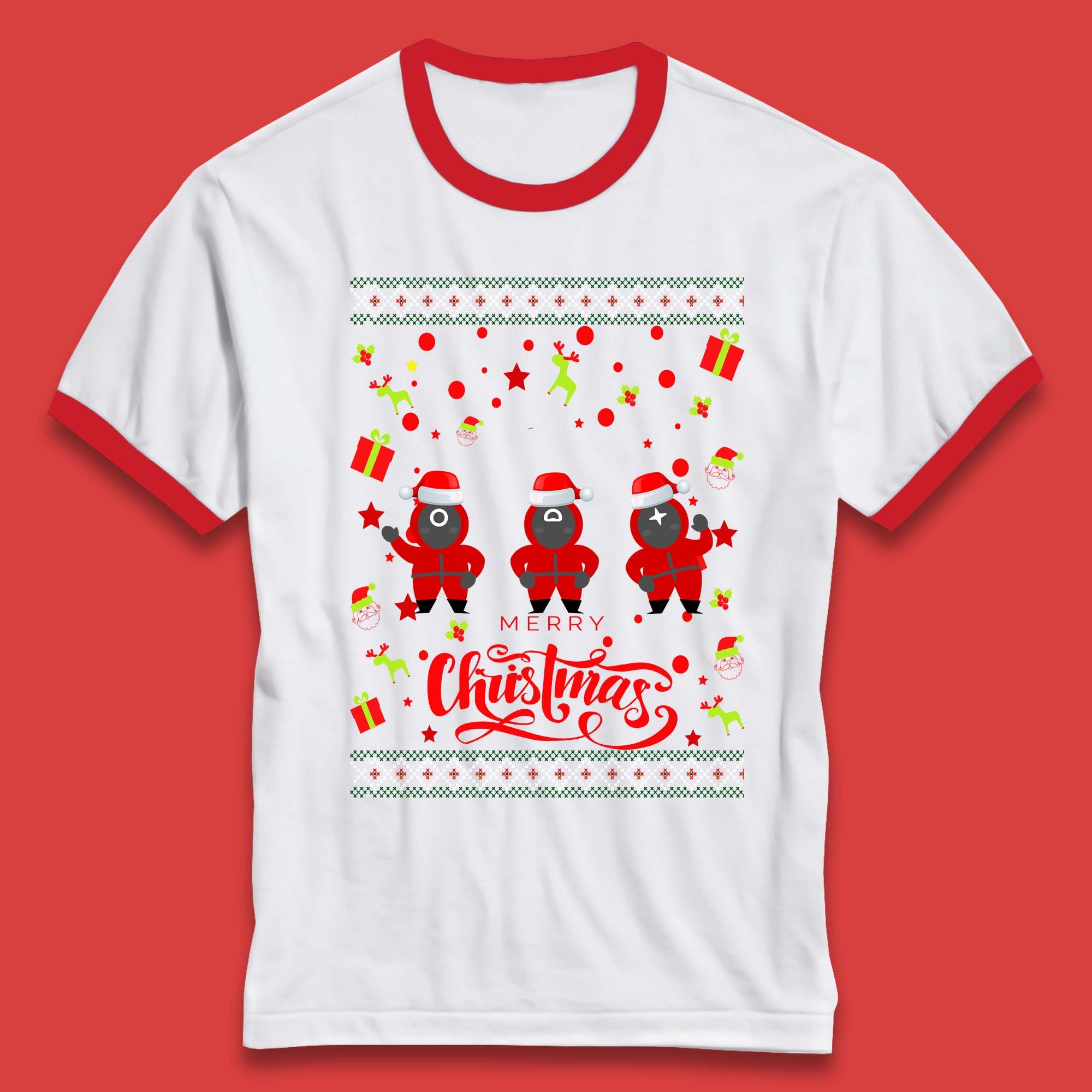 Squid Game Guards Christmas Ringer T-Shirt