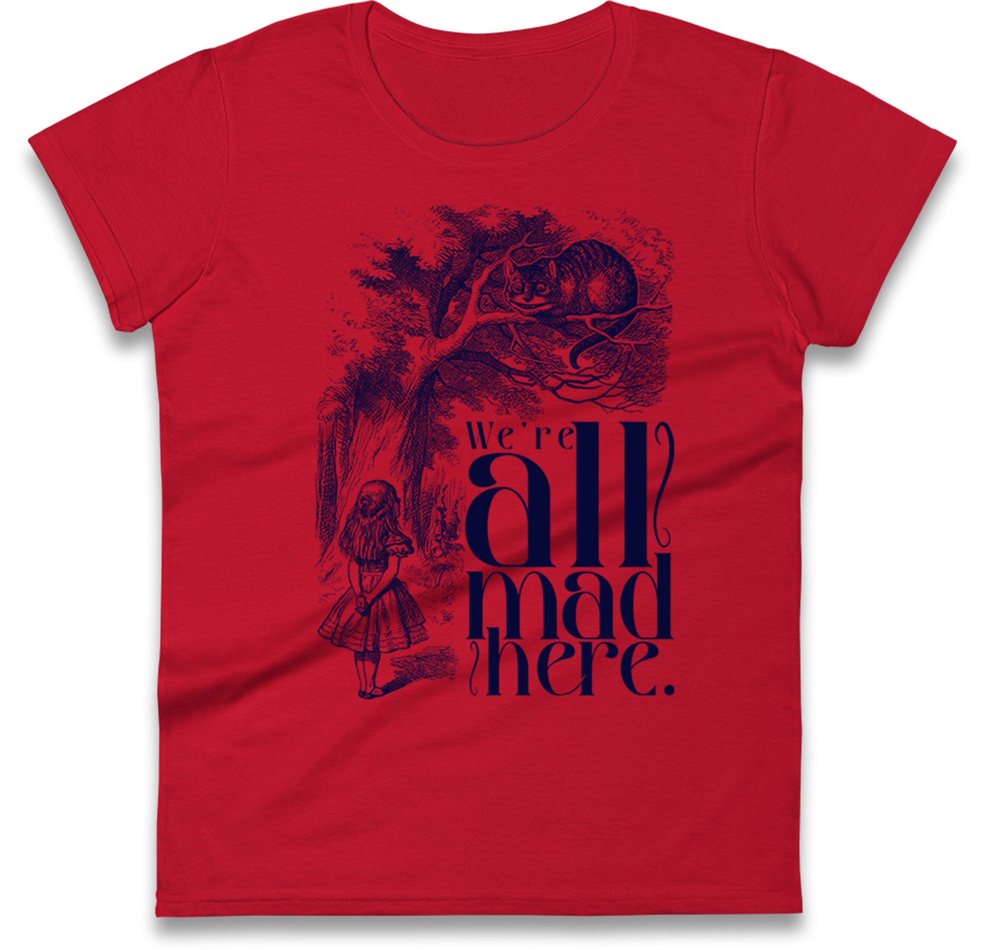 Alice And Cheshire Cat Womens T Shirt