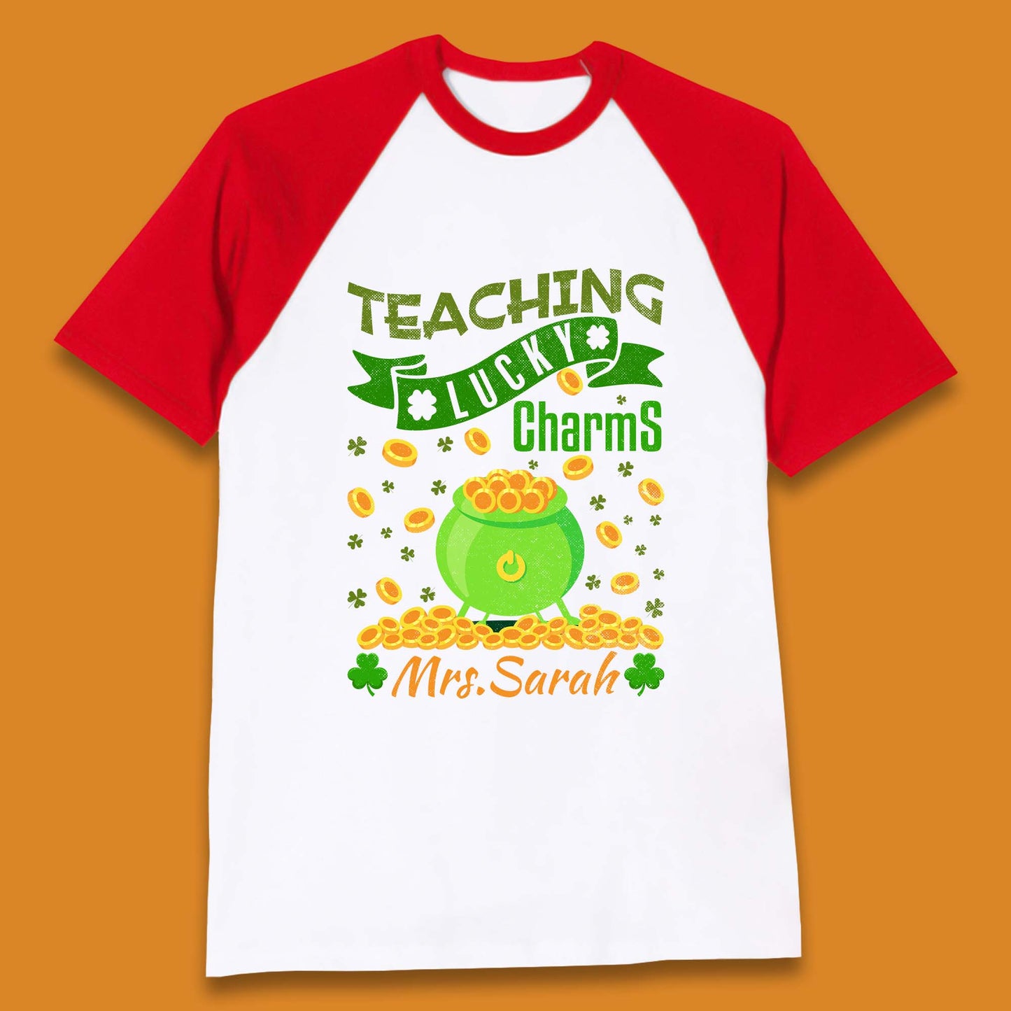 Personalised Teaching Lucky Charm Baseball T-Shirt