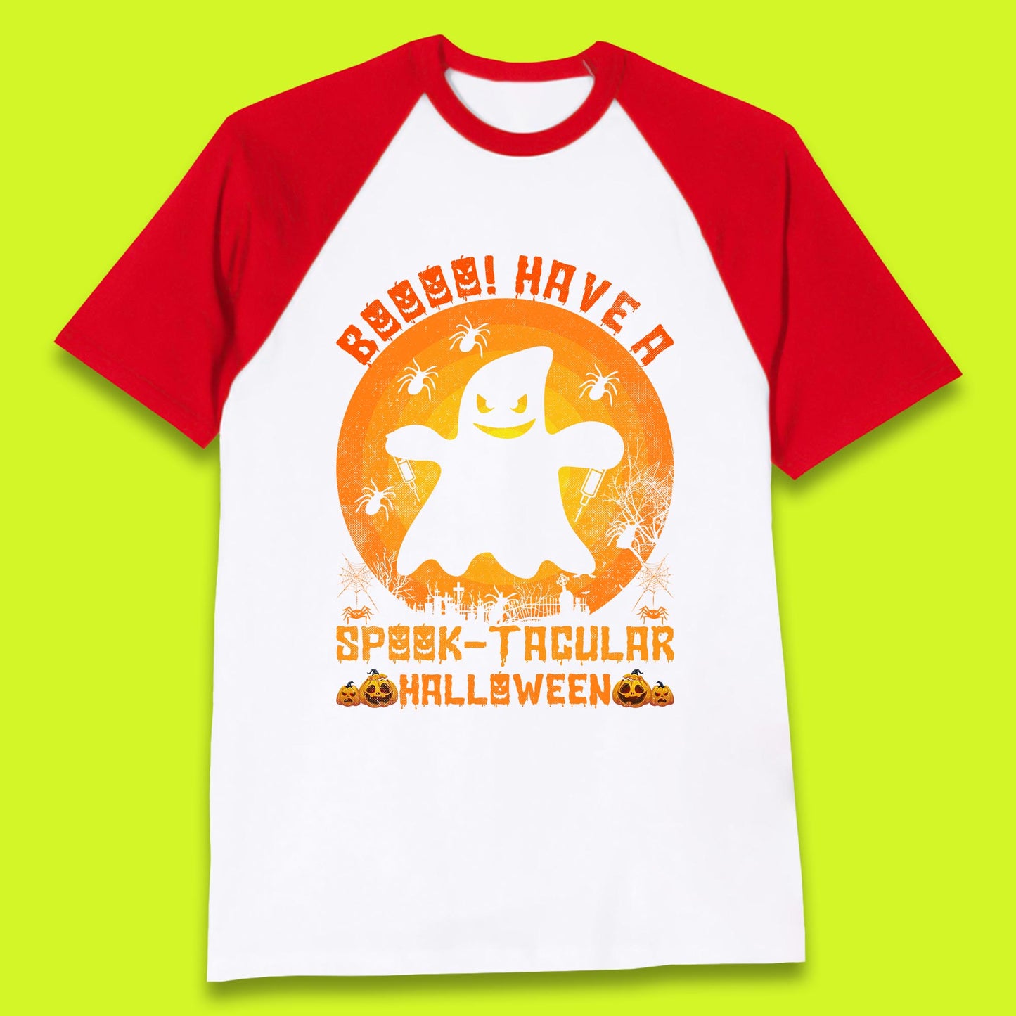 Boo Have A Spook Tacular Halloween Boo Ghost Horror Scary Spooky Season Baseball T Shirt