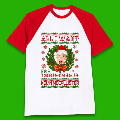 Kevin McCallister Christmas Baseball T-Shirt