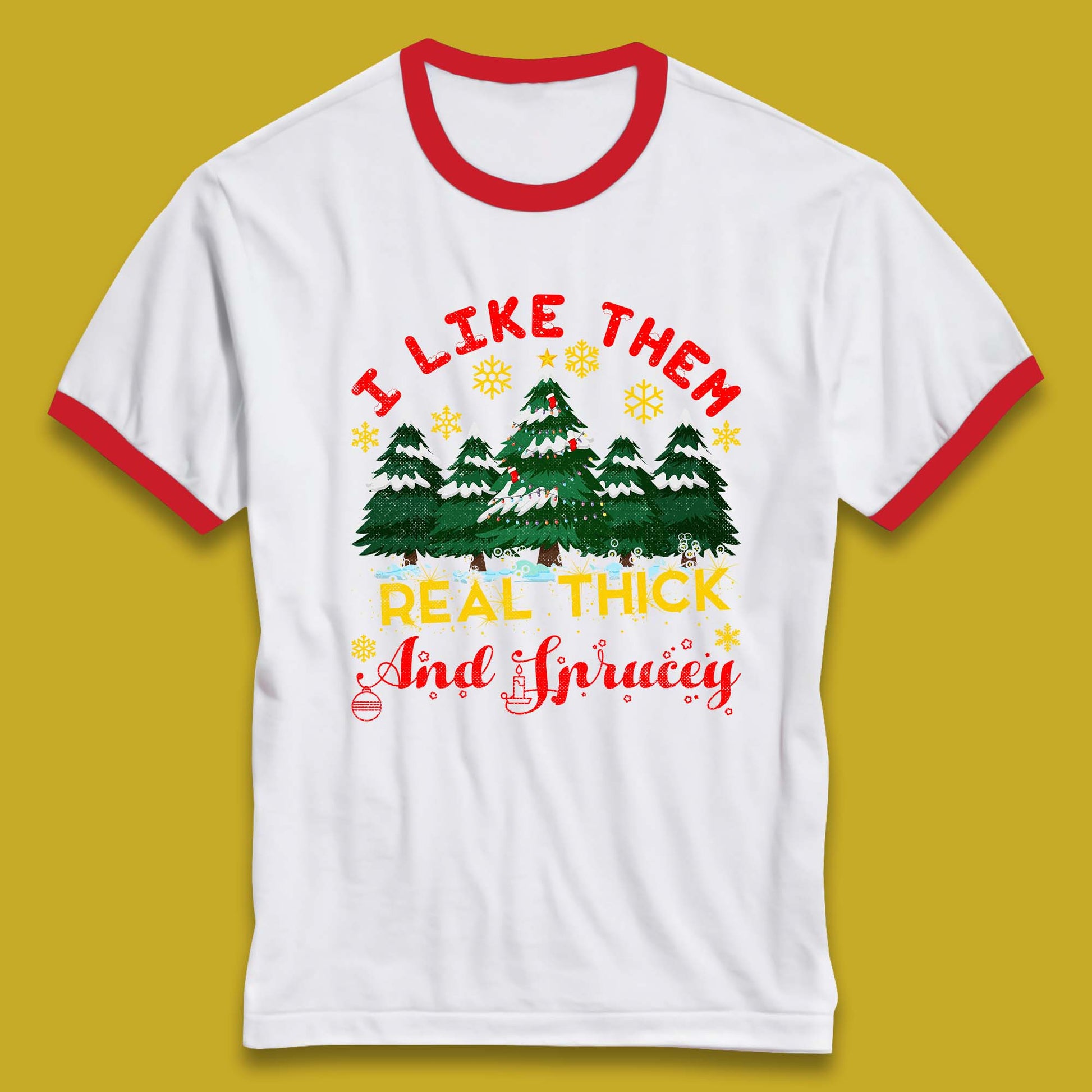 christmas tree ringer t shirt