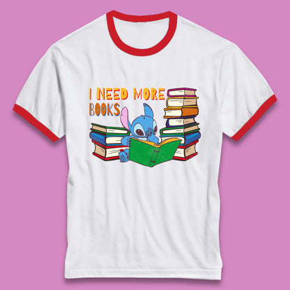 Stitch Reading A Book Ringer T-Shirt