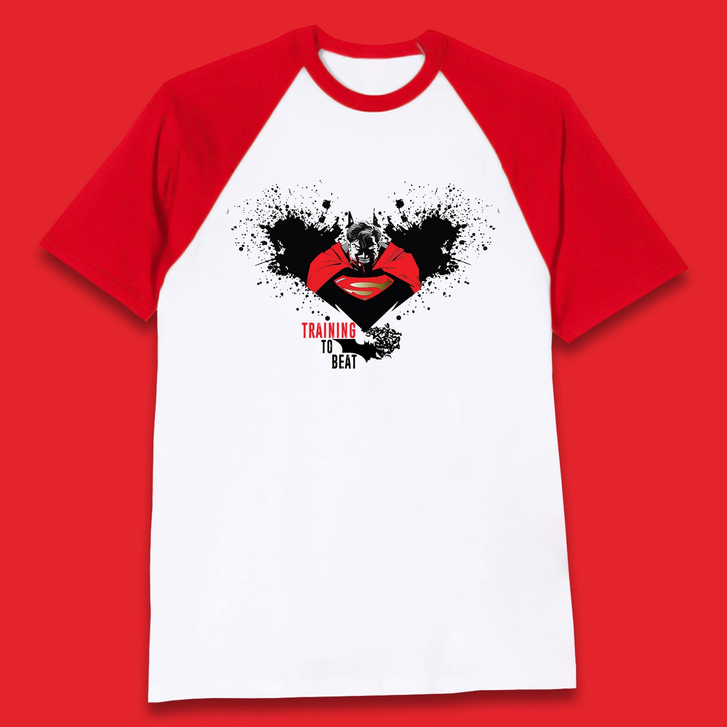 Superheros DC Comics Action Adventure Movie Character Superman And Batman Training To Beat Batman Superman Logo Baseball T Shirt