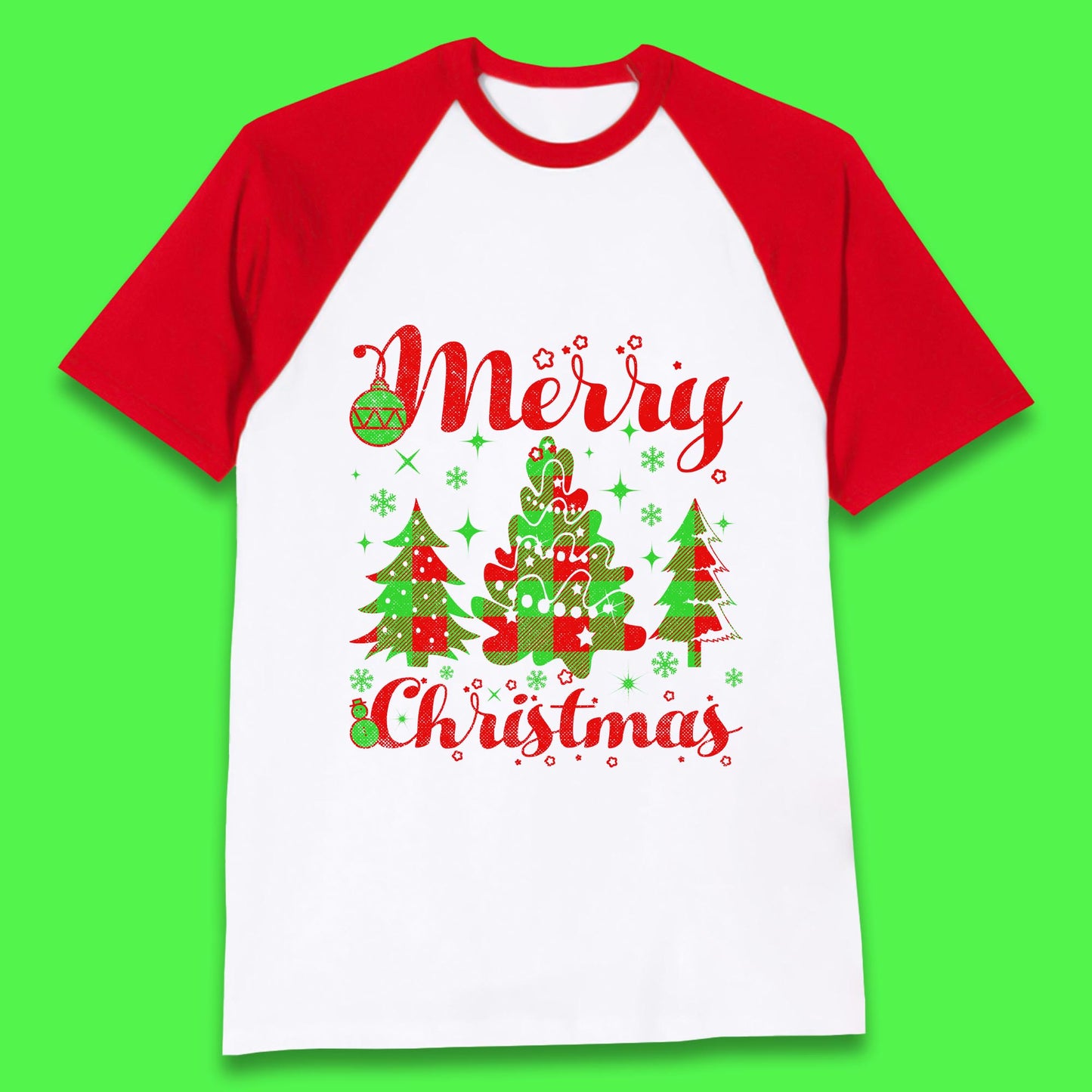 merry christmas trees baseball t shirt