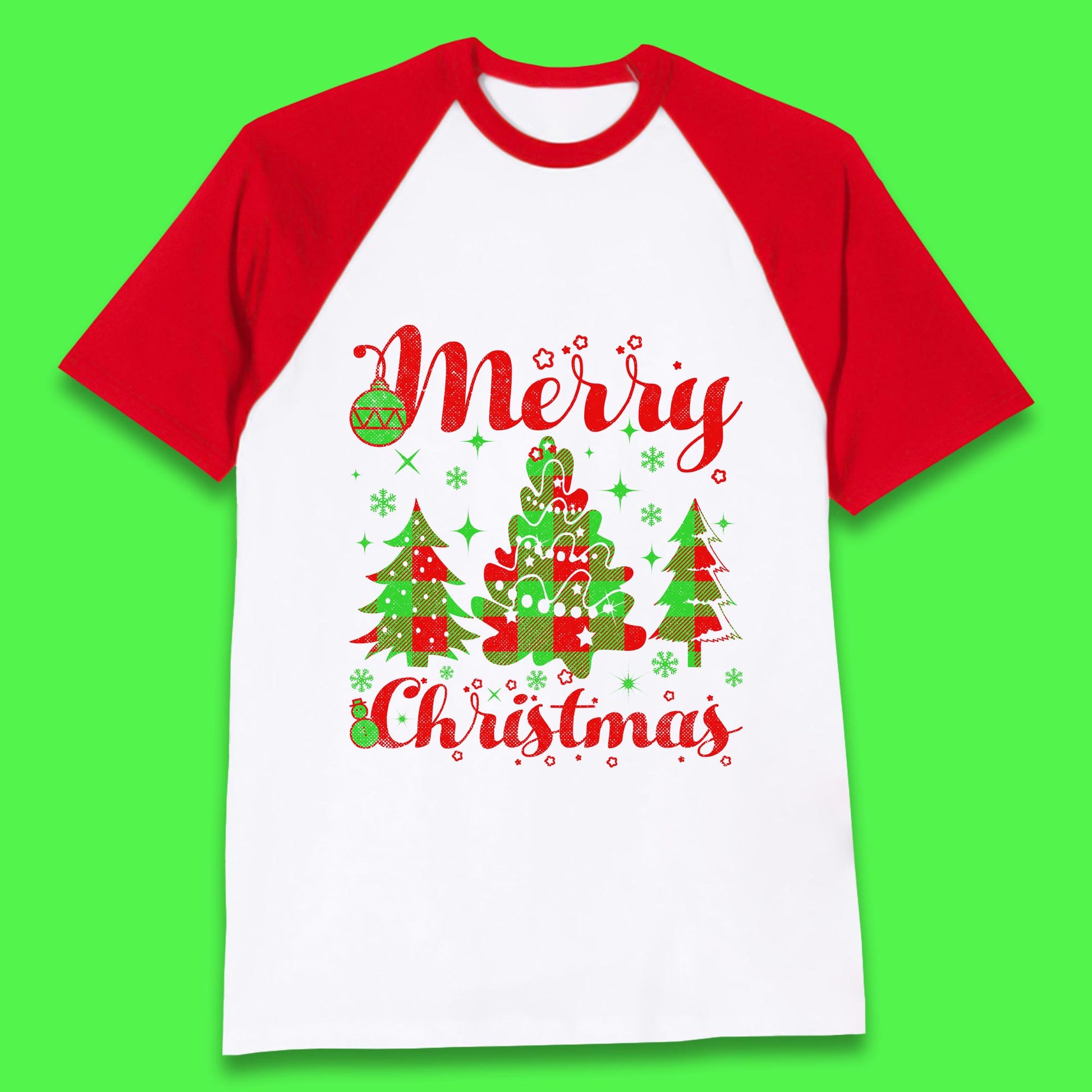 merry christmas trees baseball t shirt