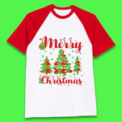 merry christmas trees baseball t shirt