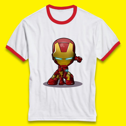 Marvel Avenger Iron Man Movie Character Ironman Costume Superhero Marvel Comics Ringer T Shirt