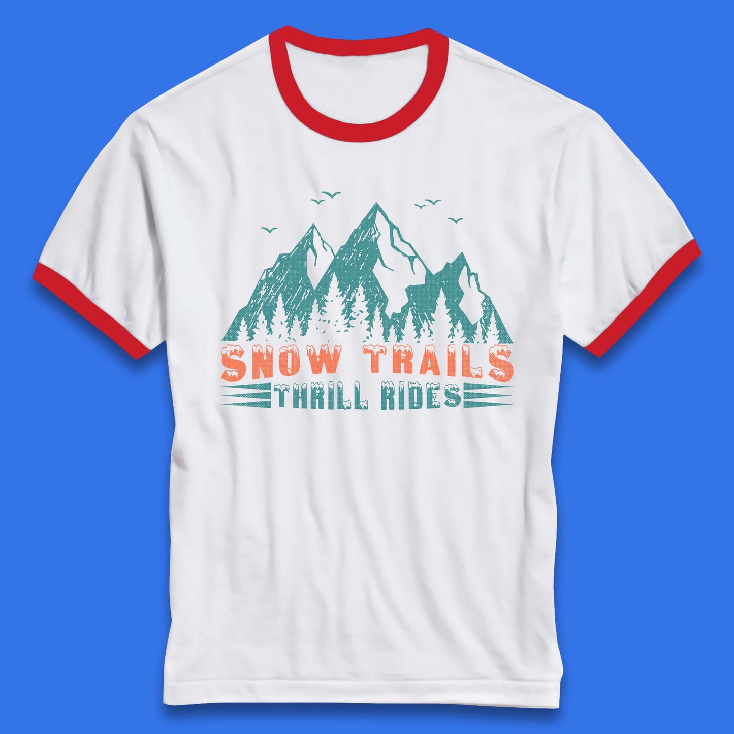 Snow Trail Thrill Rides Ringer T-Shirt