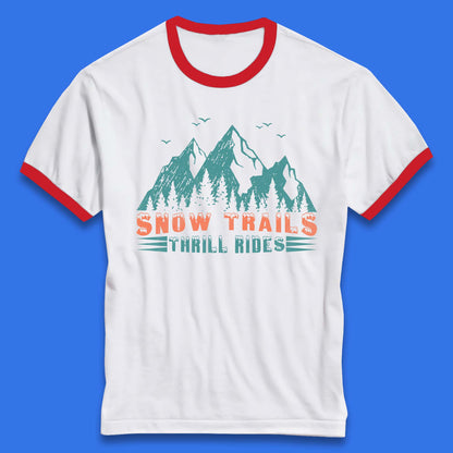 Snow Trail Thrill Rides Ringer T-Shirt
