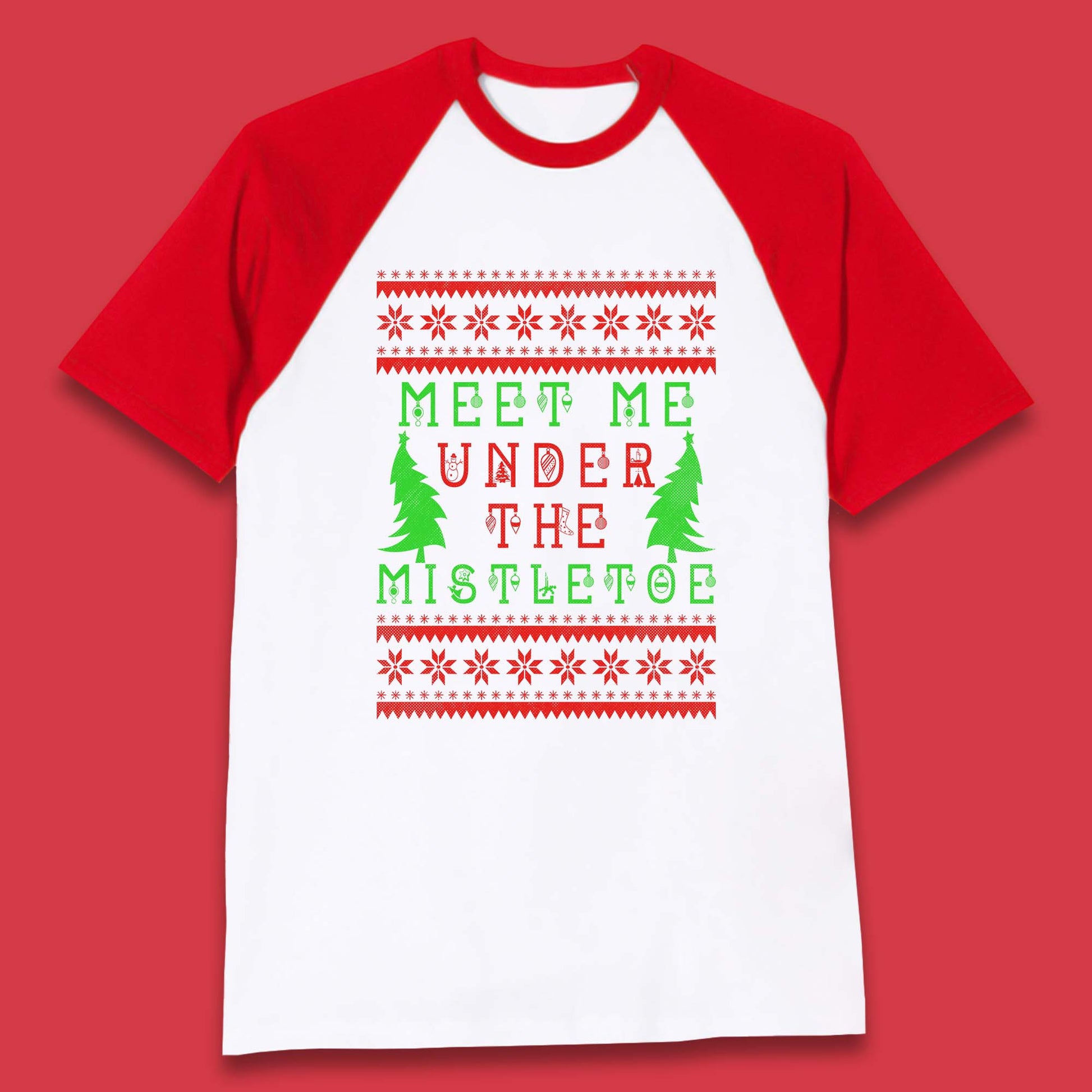 mistletoe christmas baseball t shirt
