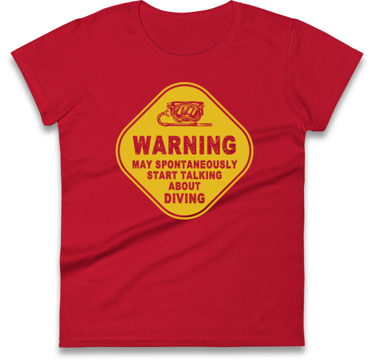 warning diving womens t shirt
