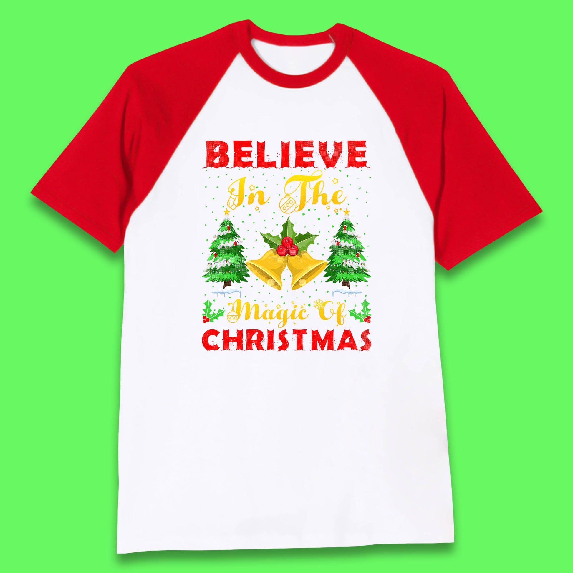 believe in the magic of christmas baseball t shirt