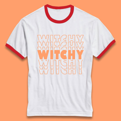 Witchy Halloween Witches Spooky Witch Vibes Witchy Aesthetic Halloween Party Ringer T Shirt