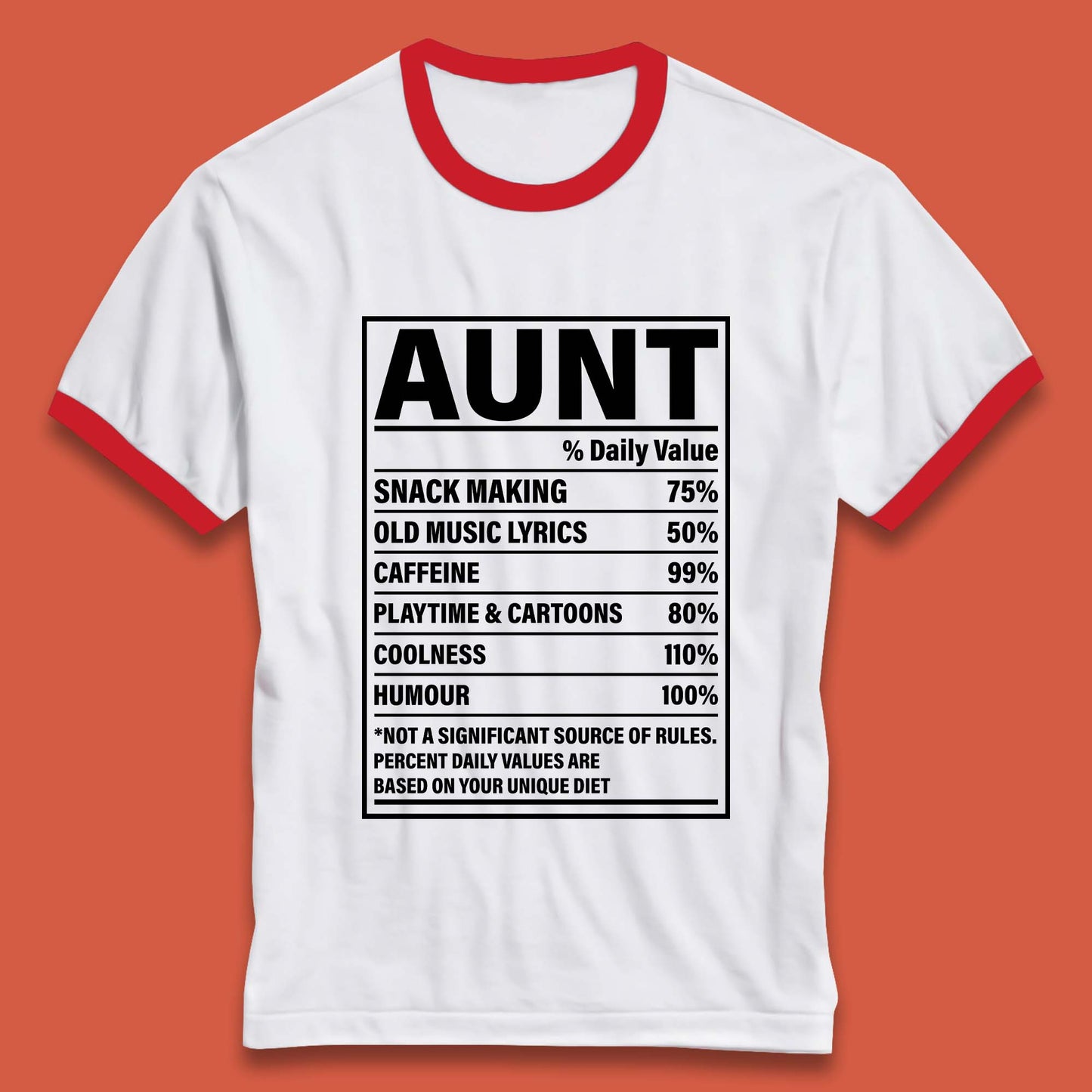 Aunt Nutrition Fact Ringer T-Shirt