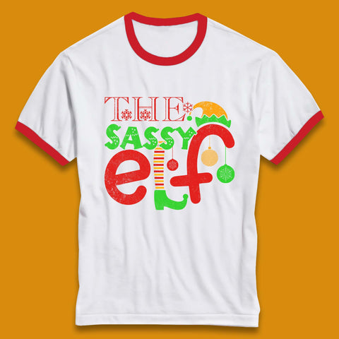 The Sassy Elf Christmas Ringer T-Shirt