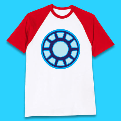 Iron Man Logo Superhero Iron Man ARC Reactor Hook Loop Tactics Morale Tony Stark Avengers Movie Baseball T Shirt