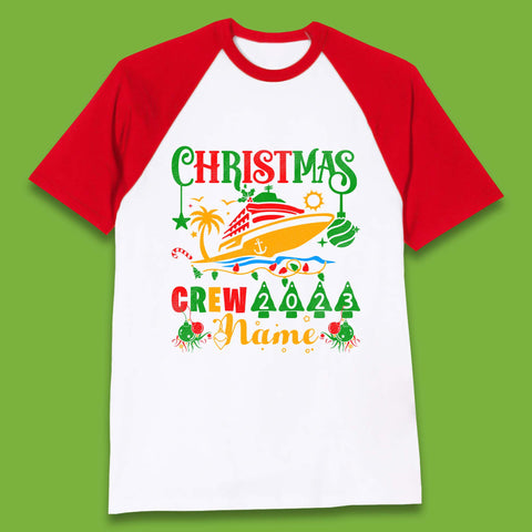 Personalised Cruise Crew Christmas Baseball T-Shirt
