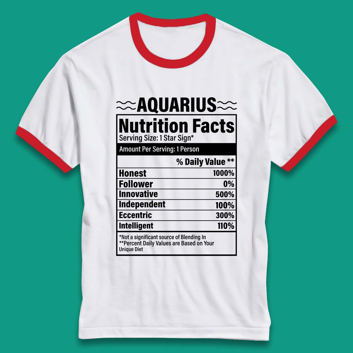 Aquarius Nutrition Facts Ringer T-Shirt
