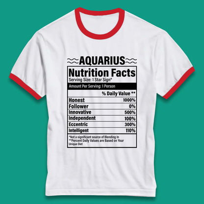 Aquarius Nutrition Facts Ringer T-Shirt