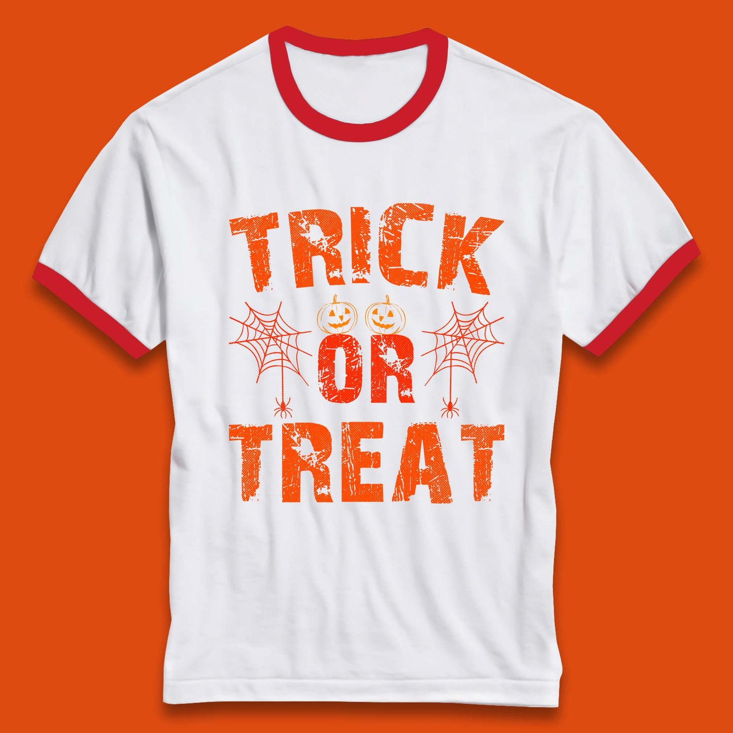 Trick Or Treat Happy Halloween Horror Scary Spooky Season Vibes Ringer T Shirt